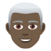 👨🏿‍🦳 man: dark skin tone, white hair display on JoyPixels